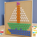 Bright Beginnings Commercial Grade 64 Piece Jumbo Peg Accessory Pack for Modular STEAM Walls (Not Included)
